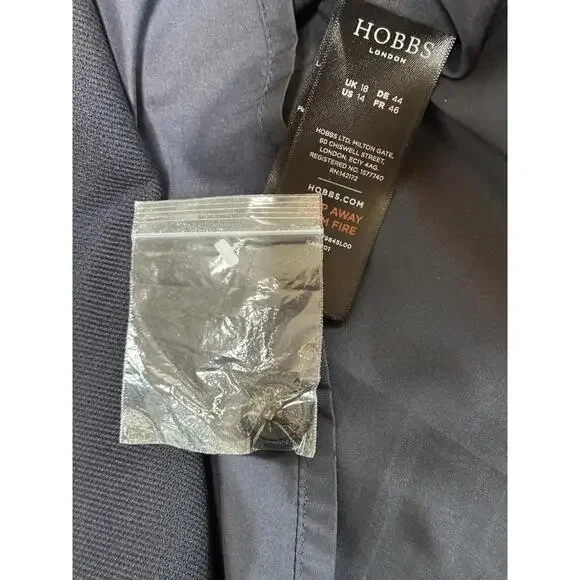 HOBBS London 14 Simone Skirt Faux Wrap Colorblock Lined Side Button Blue NWOT - Picture 6 of 7